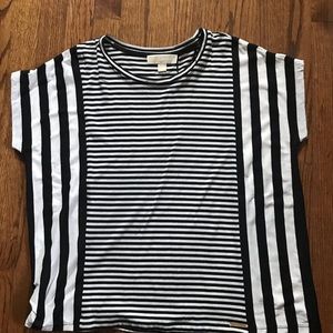 Michael Kors striped loose fitting crew neck top